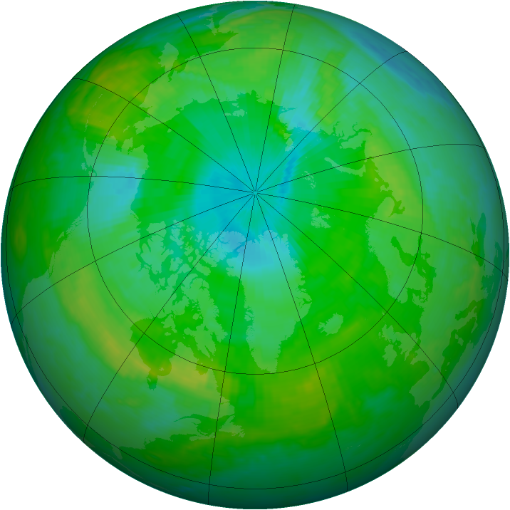 Arctic ozone map for 31 July 1999